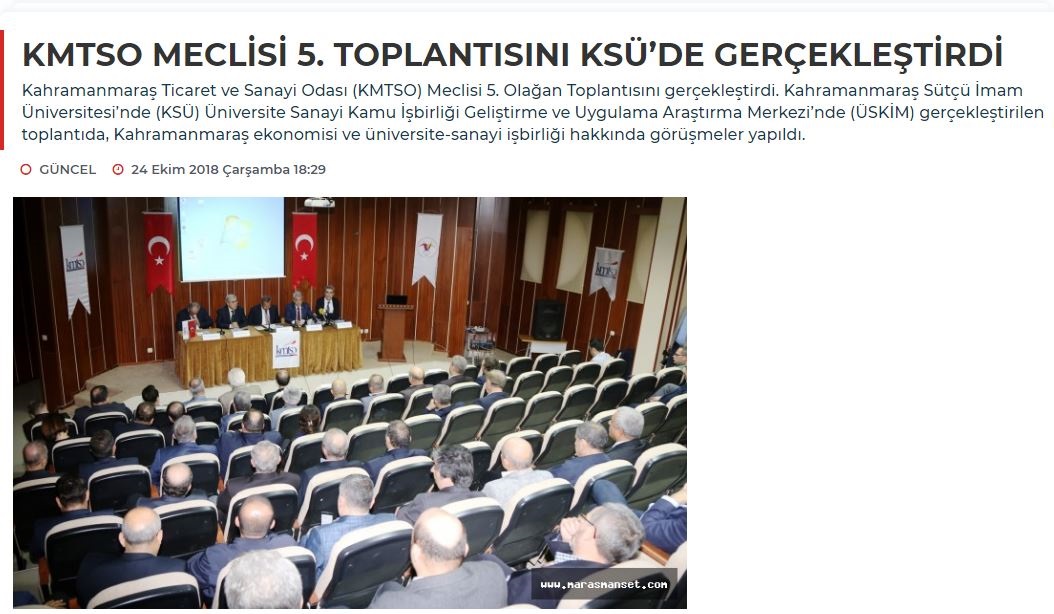 KMTSO MECLİSİ 5. TOPLANTISINI KSÜ’DE GERÇEKLEŞTİRDİ 