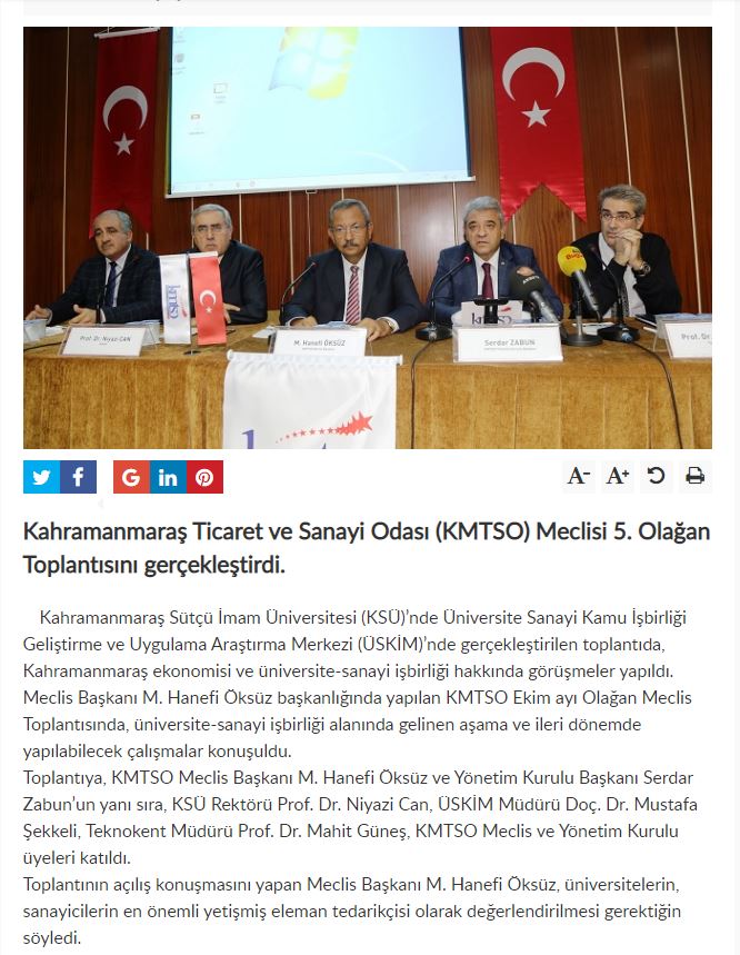 KMTSO Meclis Toplantısı ÜSKİM'de Yapıldı