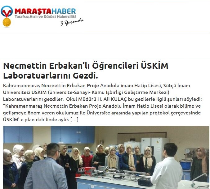 Necmettin Erbakan'lı Öğrenciler ÜSKİM Laboratuvarlarını Gezdi