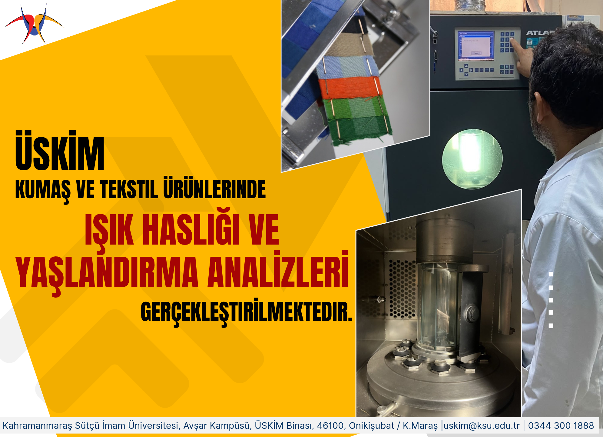 Tekstil Laboratuvarında Işık Haslığı ve Yaşlandırma Analizleri Gerçekleştirilmektedir.