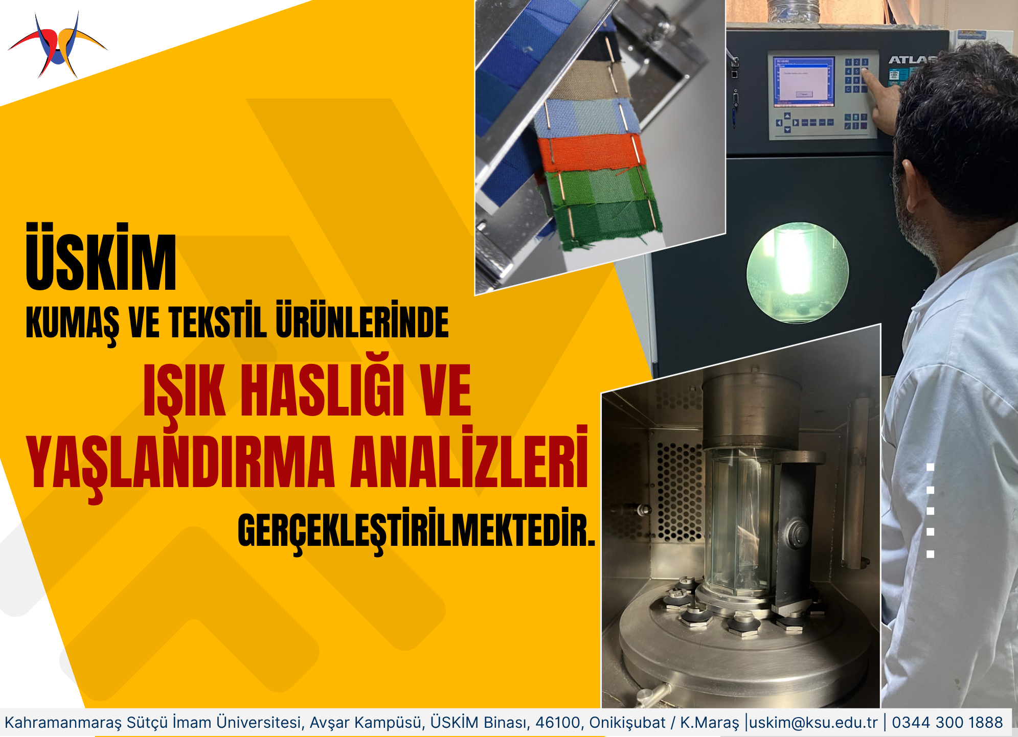 Tekstil Laboratuvarında Işık Haslığı ve Yaşlandırma Analizleri Gerçekleştirilmektedir.